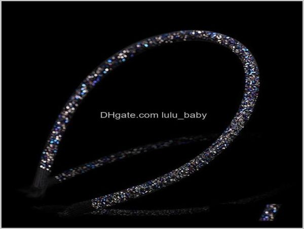 

fashion korea crystal soft headband for women rhinestone hairband beads bezel girls simple headwear psaw7 oum7e7215021
