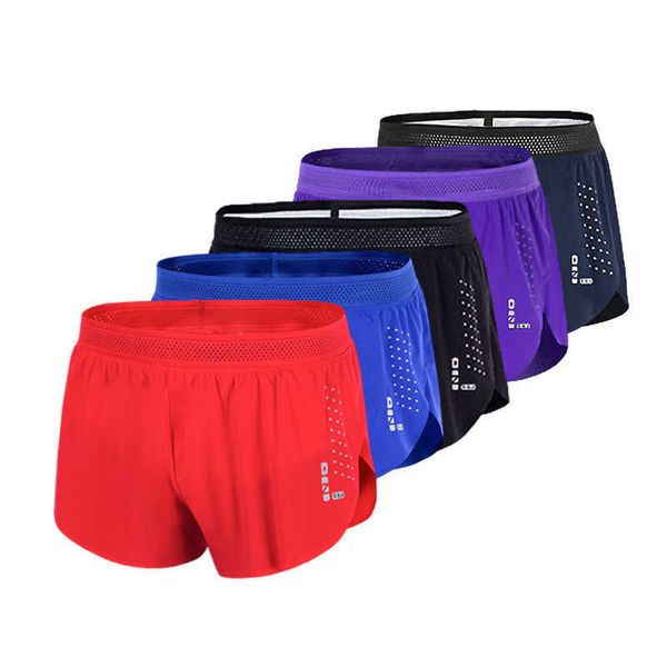 

zero resistance night running marathon new fitness anti glare competition men's and women's standard breathable shorts, White;black