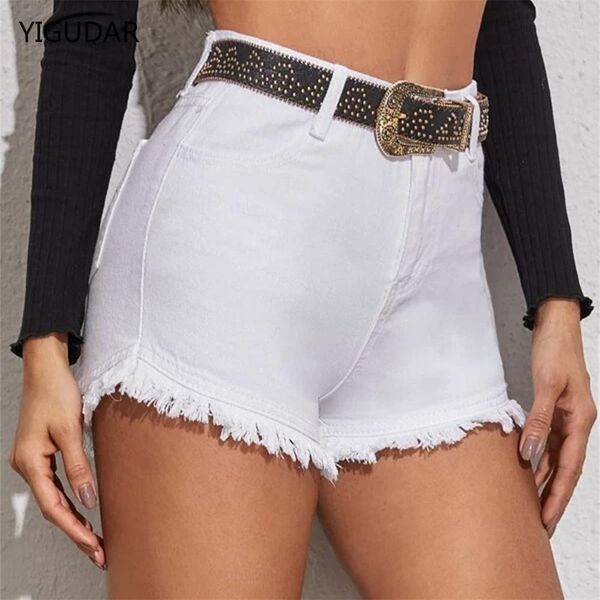 

jeans 2022 low waist denim ripped hole short jeans women mini skinny club dj dance shorts white black pants women jeans, Blue