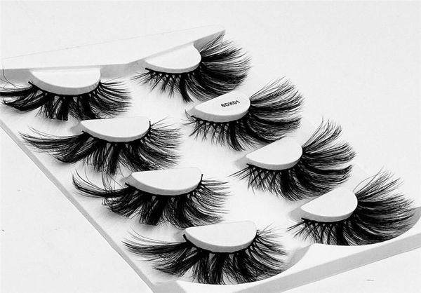 

ups 4 pairs 25 mm 6d faux mink lashes with package box wispy natural mink lashes pack wholes natural slik false eyelashes2781258