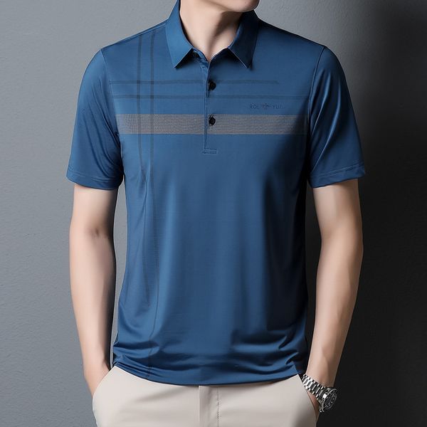 

men's polos 2023 summer short sleeve lapel print business polo sports quick drying tshirt breathable golf shirt 230630, White;black