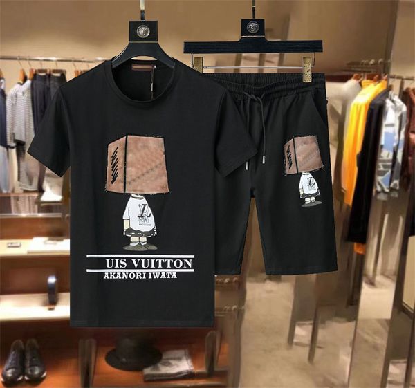 

2023 new designers brand mens tracksuits hooded two piece sets sports outfits letter short sleeve leisure sportswear clothes pure cotton jog, Gray