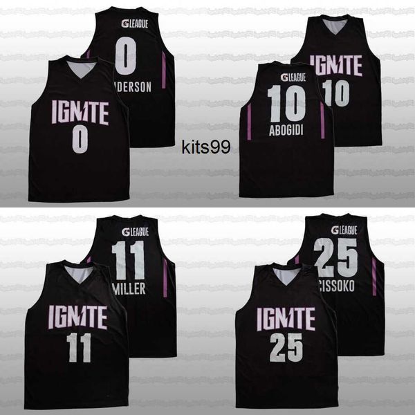 

basketball jerseys g league sidy cissoko 2022-23 black ignite basketball jersey scoot henderson leonard miller jerseys men women youth, Black;red