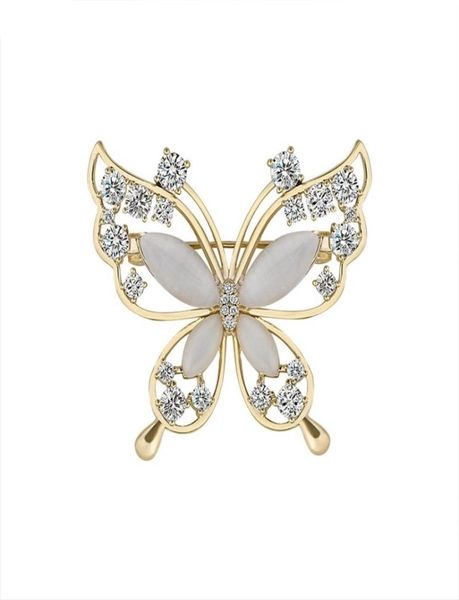 

2021 new fashion broches jewelry gold plated cubic zirconia butterfly brooch for women clothes accessories9936766, Golden;silver
