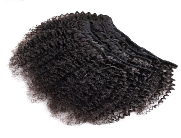 

afro kinky curly hair clip in human hair extensions 100 gramsset clip in human hair extensions 8 pcs remy1876993, Black;brown