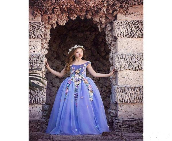 

beautiful purple little girl pageant dress jewel neckline sleeveless kids formal wear for wedding flower applique flower girls dre5806320, White;red