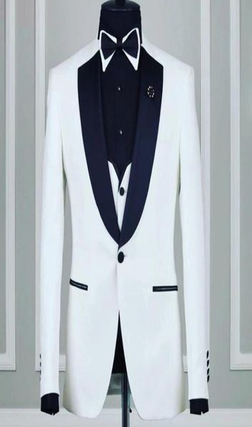 

white business men party suits three piece jacket pants vest peaked lapel one button custom made wedding tuxedos men party lazer9997791, Black;gray