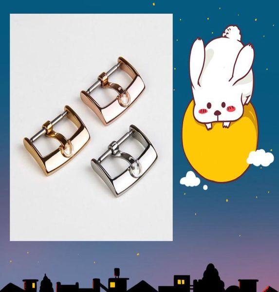 

fashion watch button substitute butterfly fly convex solid stainless steel buckle leather strap pin buckle 14 16 18 20mm4833481, Black;brown