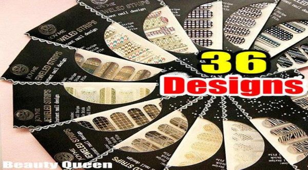 

nail wrap wraps decal jeweled strips shiny crystal decals nail polish foils sticker patch tips appliques patc9219997, Black