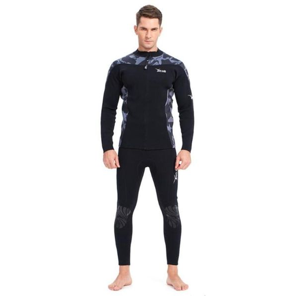 

front zipper neoprene 2mm two pieces man diving wetsuit for surfing and spearfishing knee protection black swimsuit yw60011685777