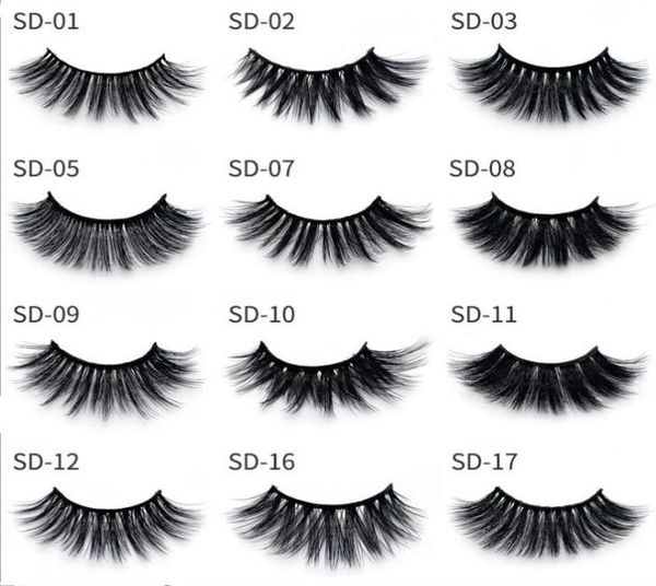 

3d mink false eyelash 100 real siberian full strip fake eyelash long individual soft natural thick lashes extension 17styles6350147