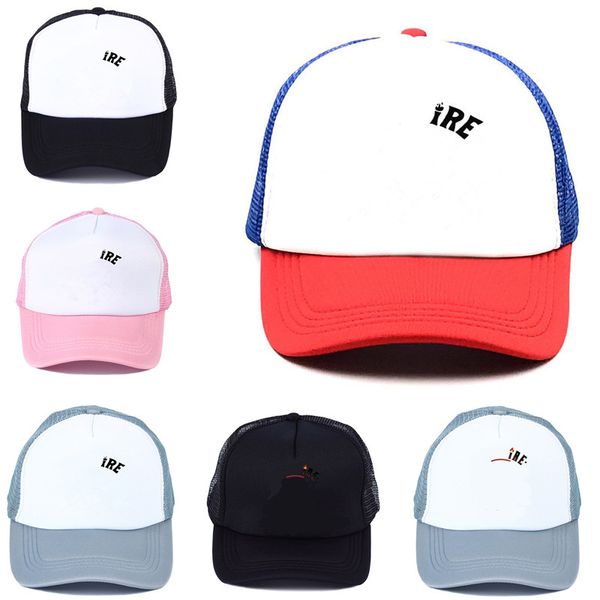 

cartoon designer baseball cap summer back mesh peaked caps snapbacks outdoor travel visor hats fashion sunhat 10 colors, Yellow