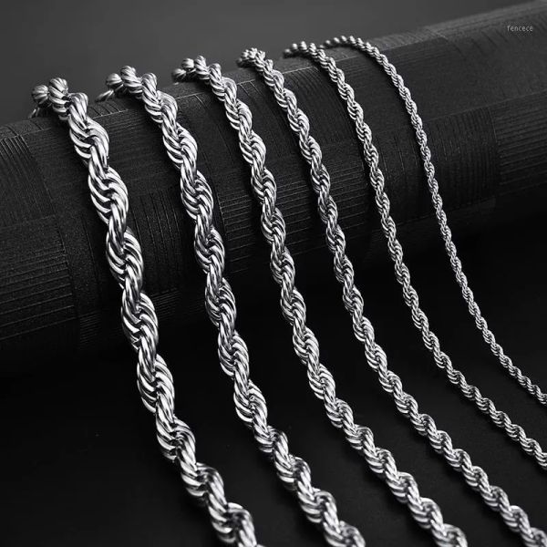 

chains jiayiqi 2mm7mm rope chain necklace stainless steel never fade waterproof choker men women jewelry gold silver color gift1