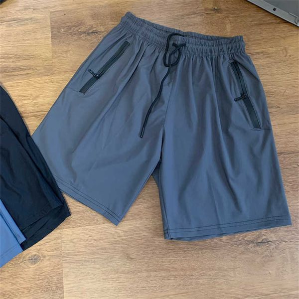 

summer mens short sports quick dry shorts skin-friendly breathable comfortable high-stretch sweatpants zipper pocket five-point pant men des, White;black