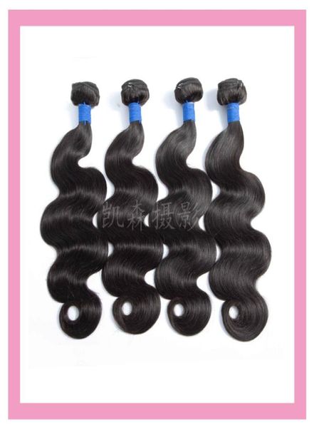 

4 bundles body wave brazilian virgin hair silky straight four pieceslot hair wefts natural color whole remy hair extensions5348919, Black