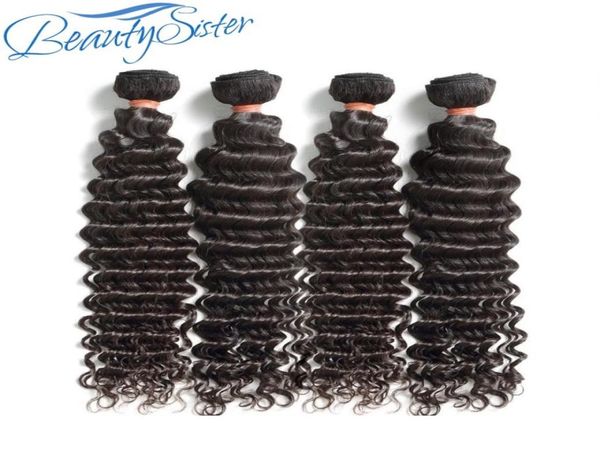 

10a brazilian virgin hair deep wave 4pieces 400g lot unprocessed remy human hair bundles weave perruques de cheveux humains natura3325947, Black