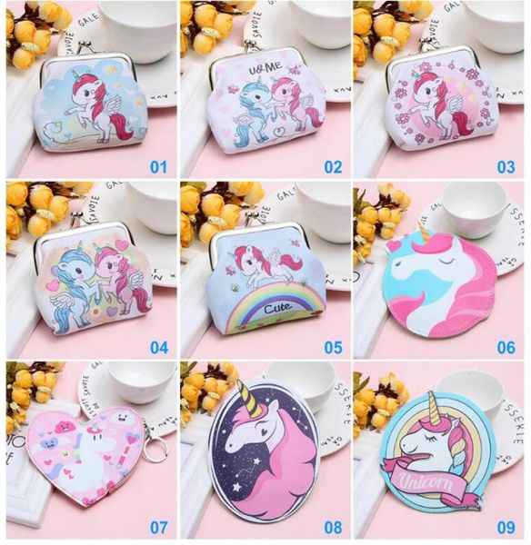 

lovely cute girls purses cartoon pattern cute flamingo key buckle bag small volume pu zero wallet home storage2498819, White