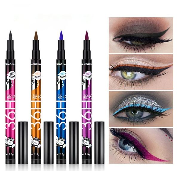 

yanqina women girl makeup eyeliner black waterproof pen liquid eye liner pencil 36h make up beauty comestics drop6346216