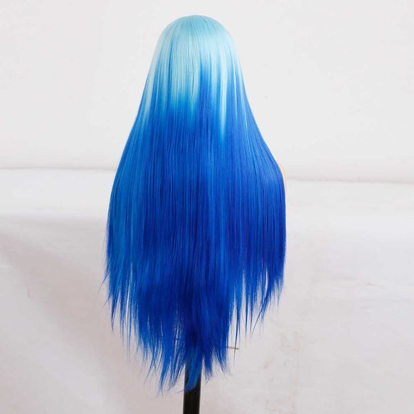 

nxy cosplay wigs for black women blue synthetic lace wig high temperature fiber lace front wig part straight wigs 230524, Black;brown