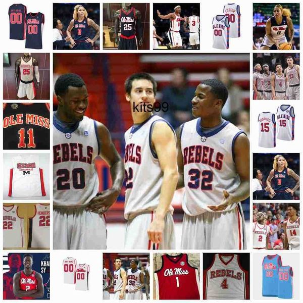 

2022 ncaa stitched custom ole miss rebels college basketball jersey 12 bruce stevens 3 terence davis ii markel crawford 22 marshall, Black;red
