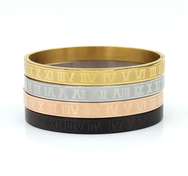 

custom roman numerals stainless steel bangle couple bracelet cuff jewelry creative digital9840754, White
