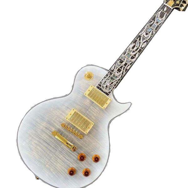 

new clear white 6 string flame inlay rosewood fingerboard electric guitar