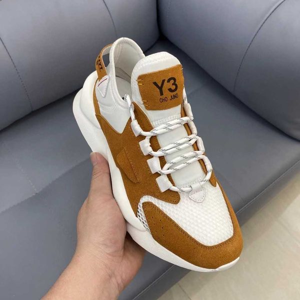 

y3 men's shoes a new summer product with color matching mesh for breathability and increased casual fashion. genuine leather sports sty, Black