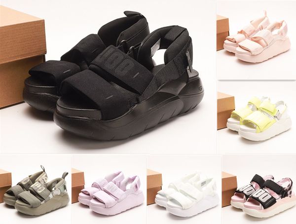 

new australia classic summer slipper brands designer letters ugglies slippers men women thick-soled sandals luxurys uggsity sport outdoor pl, Black