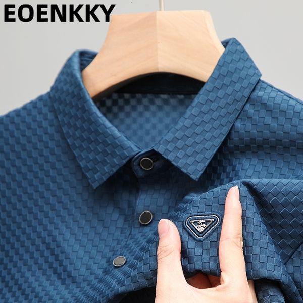 

men's polos arrival t shirt 2023 summer polo shirt embroidered ropa hombre korean brand non iron traceless fit men clothing 230630, White;black