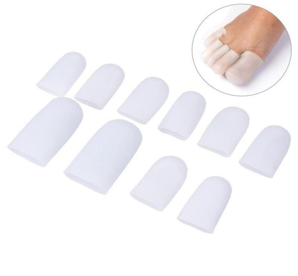 

5 pairs silicone toe sleeve gel toe cap cover protector for corn blisters bunion massager pain relief finger gel tube insoles8302908