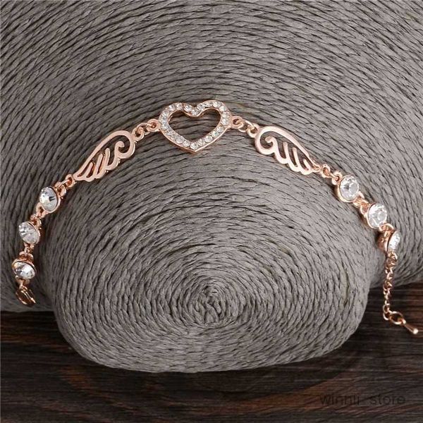 

charm bracelets fashion gold heart angel bracelet female couples bangles for women jewelry gift pulseras mujer r230701, Golden;silver