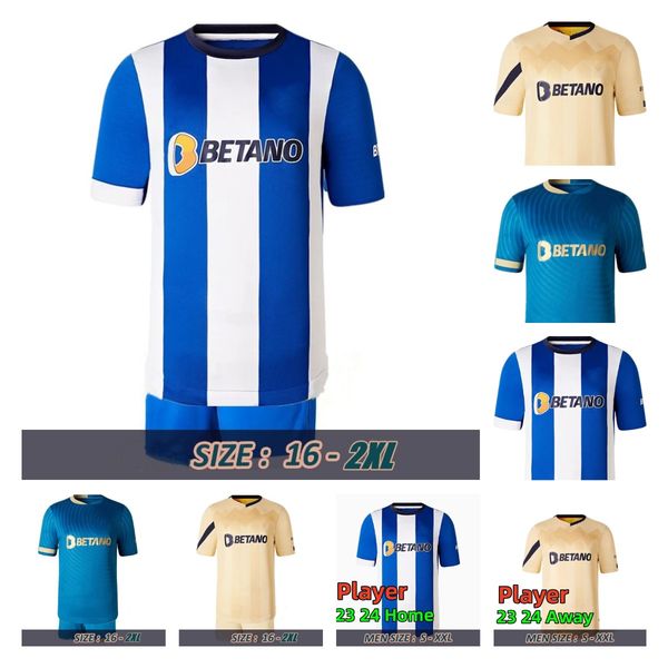 

23 24 fc portos soccer jerseys dragon fans player version matheus 2023 2024 home away 3rd campeoes pepe oliveira mehdi luis diaz men kids ot, Black;yellow