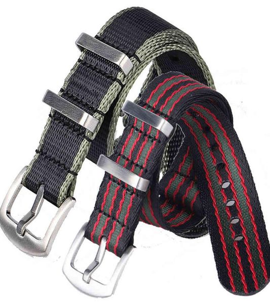 

quality nylon nato strap 20mm 22mm seatbelt watch band universal type sports for omega 007 james bond watchband replacement4015729, Black;brown