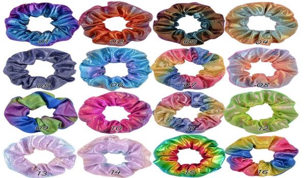 

20 colors ponytail holder hair scrunchy elastic laser hair bands scrunchy hairbands ties ropes for women girls1280928