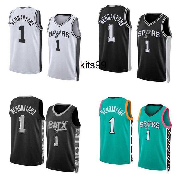 

victor wembanyama basketball jerseys s-xxl 2023-24 white and black men women kids city jersey, Black;red