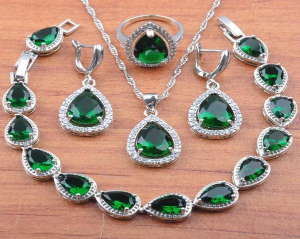 

natural 925 silver water drop crystal custom jewelry sets party gifts for women silver selling jewellry js0106 2207185057827, Slivery;golden