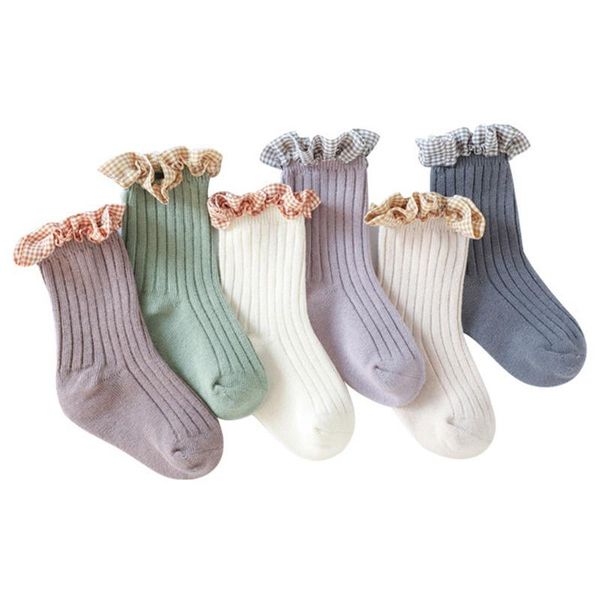

dress 5 pairs/lot 08 years kids cotton socks spring & autumn newborn baby soft ruffle socks toddler boys girls socks children's socks, White