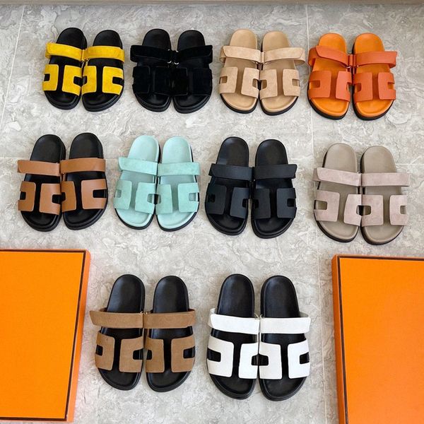 

slippers chypre luxury comfort h slipper platform oran sandal summer leather beach classic flat fahion flip flops platform lady suede 11zzf#, Black