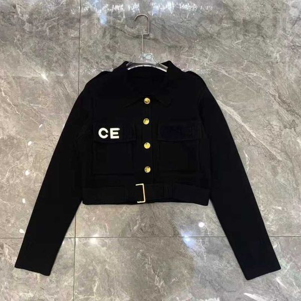 

women's jackets designer fashion ce jacket letter embroidery cardigan coat trend ladies long sleeve short coats xx wcq8, Black;brown