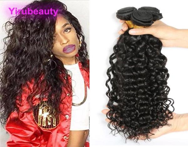 

brazilian peruvian indian malaysian virgin hair 3 bundles water wave human hair extensions bundles 95100gpiece7050583, Black;brown