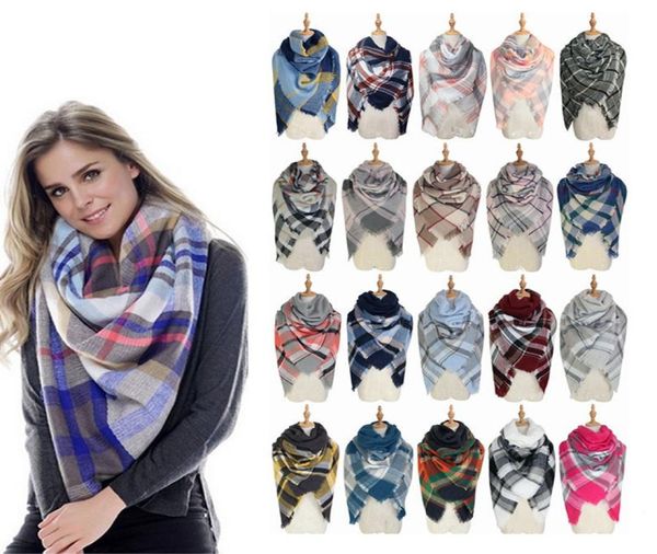 

new women039s plaid scarf mesh fringe wrap super large plaid shawl imitation cashmere scarf winter scarf plaid blanket fashion 9392193, Red;brown
