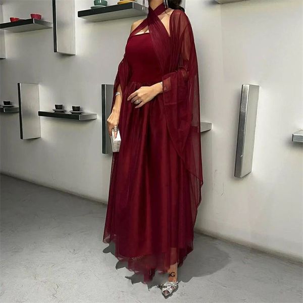 

elegant tulle halter prom dresses tiered pleated evening gowns leng formal occasion dress vestidos de noche, Black