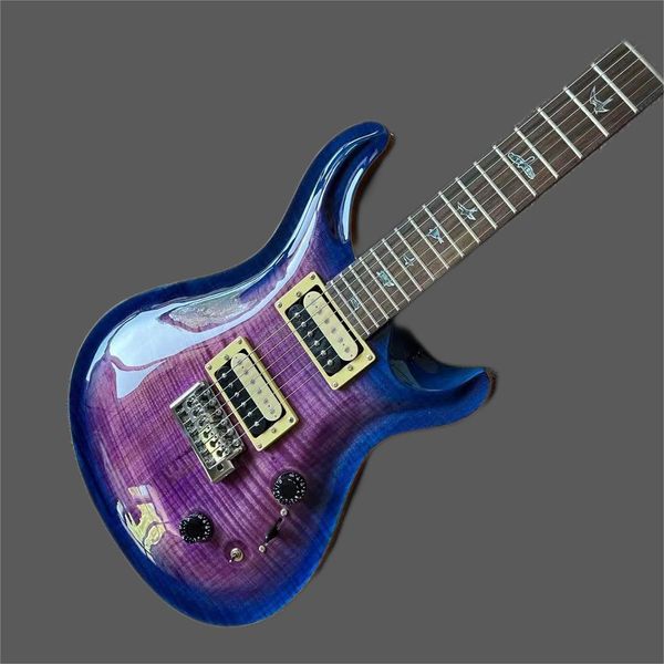 

hand purple prs electric guitar made with 6-pin red sandalwood fingerboard