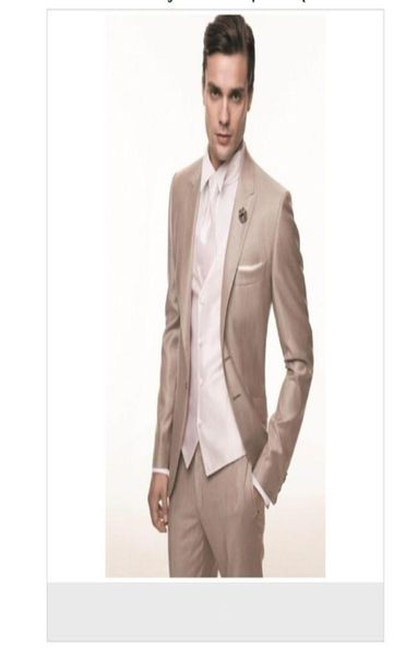 

new slim fit groom tuxedos champagne groomsmen peak lapel man suitbridegroomweddingpromdinner suits jacketpantstieves8943108, Black;gray