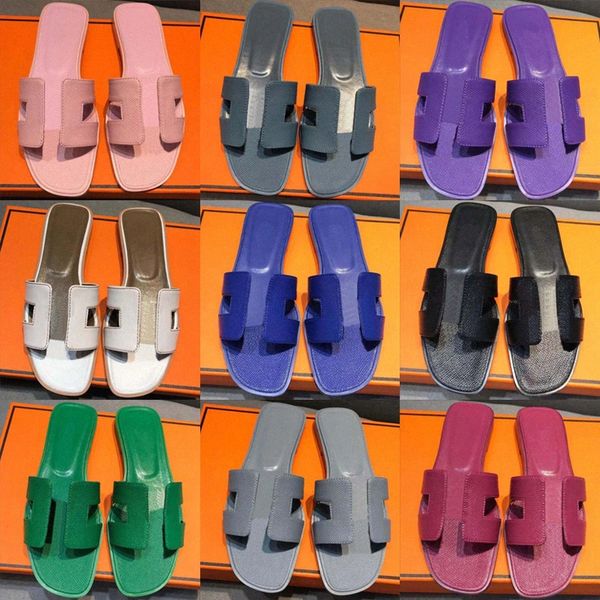 

chypre h slippers oran sandals for women ladies summer flt mule rubber brown black white pink flat leather solid home beach slides shoengpr#