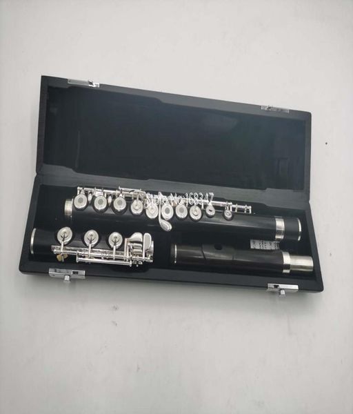 

flute 17 key open hole c key b foot ebony wood silver plated with case cleaning cloth 2745861
