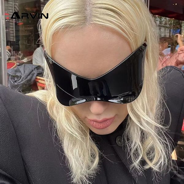 

sunglasses future technology sense y2k women's sunglasses men oversized punk silver sun glasses female rimless eyeglasses goggle 230630, White;black