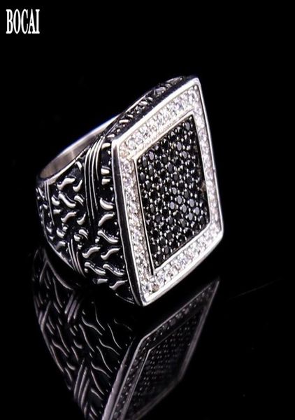 

real s925 pure silver jewelry black and white diamond men039s ring vintage dripping oil zircon for man cluster rings4368328, Golden;silver