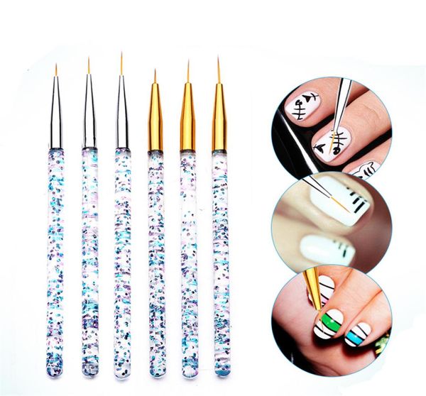 

791115mm nail art liner brush painting flower drawing french lines grid stripe acrylic uv gel pen diy manicure tools xbjk19122621390, Silver