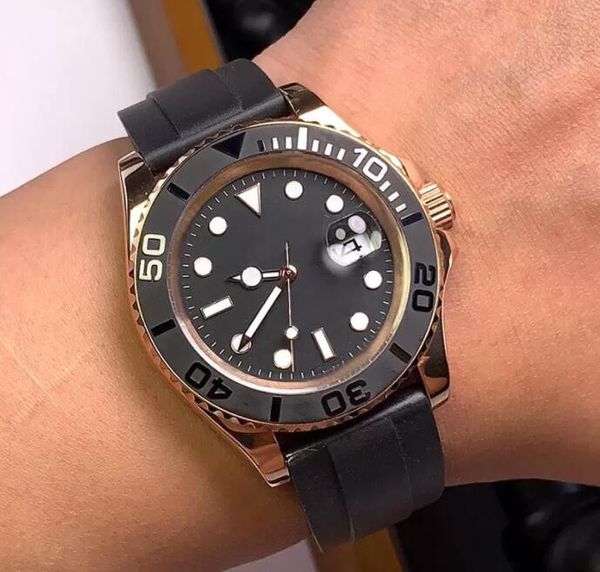 

men's watches v5 version bp maker 40mm 116655 rubber strap 2813 mechanical automatic sapphire mirror ceramic luxury wristwatches, Slivery;brown